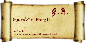 Gyurán Margit névjegykártya